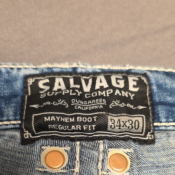 Salvage Light Blue Relaxed Jeans - Picture 2 of 3